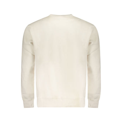 Back view of Pepe Jeans White Cotton Men Sweater, eco-friendly sustainable style, preppy and street-ready for all seasons.