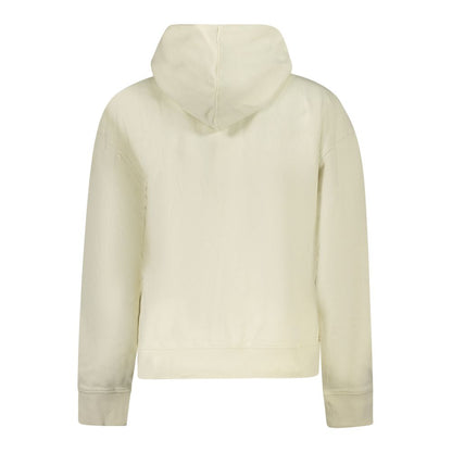 Back view of Pepe Jeans White Cotton Women Hoodie with hood.
