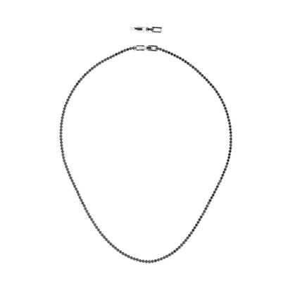 RADIANT JEWELS JEWELRY Mod. RH000016 elegant black beaded necklace with silver clasp.