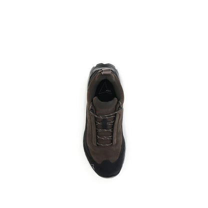 Top view of ROA Brown Calf Leather Bos Taurus Athletic Sneakers with durable design for challenging terrains.