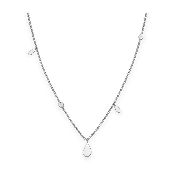 ROSEFIELD JEWELS JEWELRY Mod. JSDNS-J056 silver necklace with delicate droplet charms on a fine chain