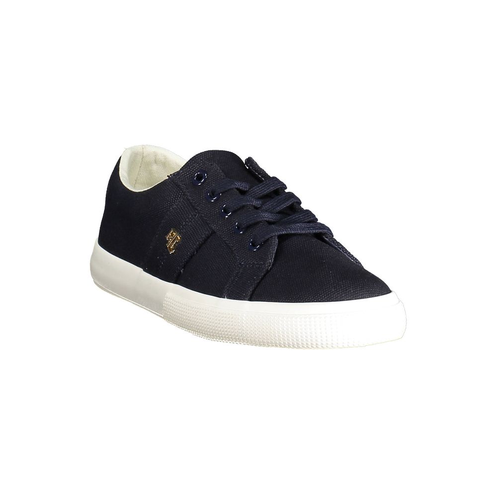 Ralph Lauren Blue Cotton Women Sneaker, elegant design with comfortable cotton material, perfect for trendsetters.