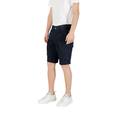 Replay Blue Cotton Bermuda Shorts for men showcasing comfort and style, ideal for summer with breathable fabric and practical pockets.