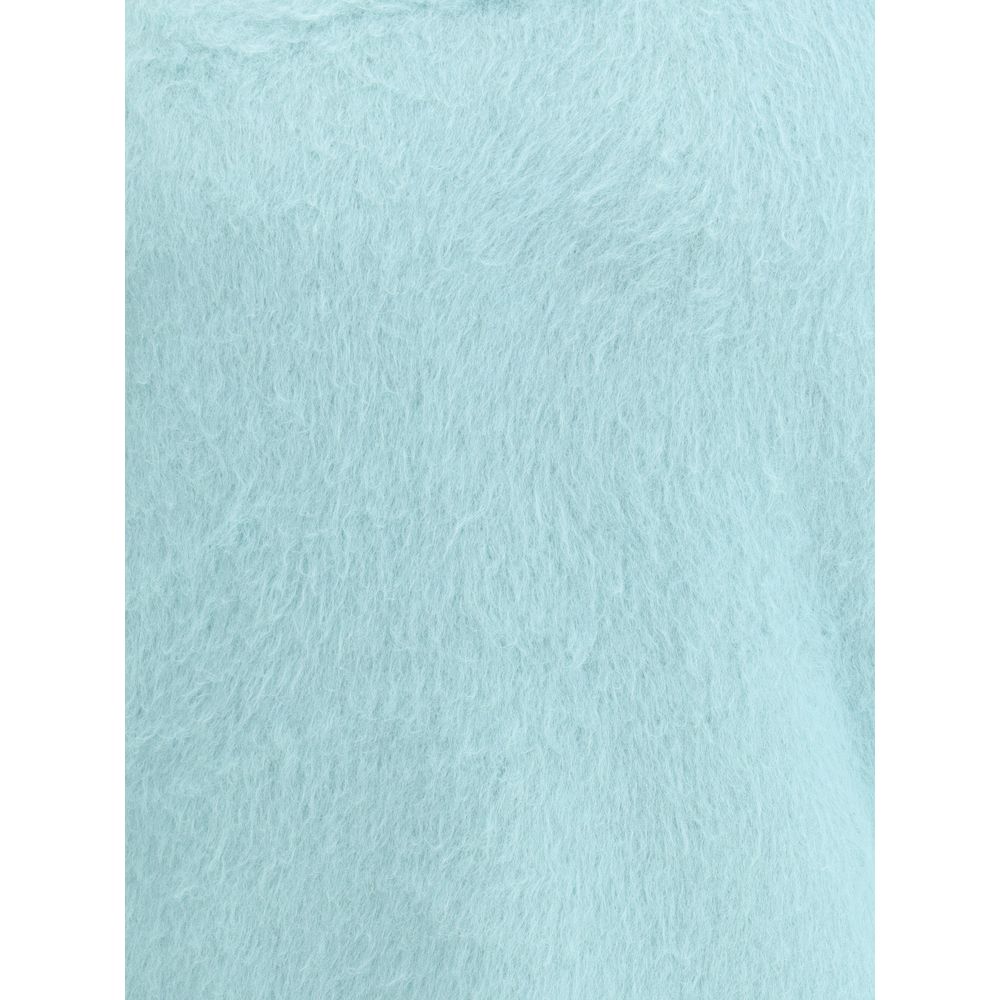 Detail of Roberto Collina Green Cotton Sweatshirt showing soft texture and modern design for winter fashion.