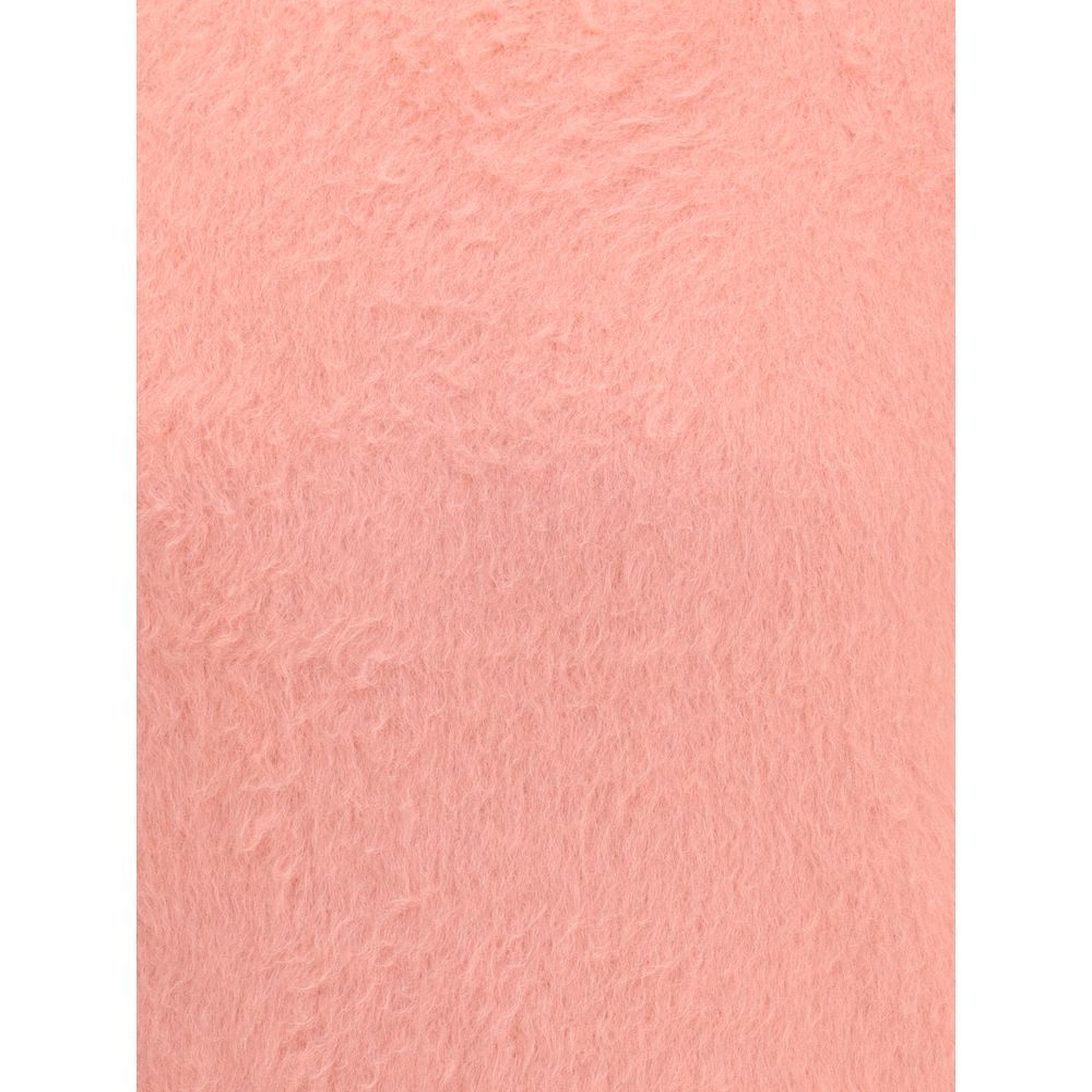 Close-up texture of Roberto Collina Multicolor Cotton Sweatshirt, showcasing soft and warm pink fabric for winter comfort.