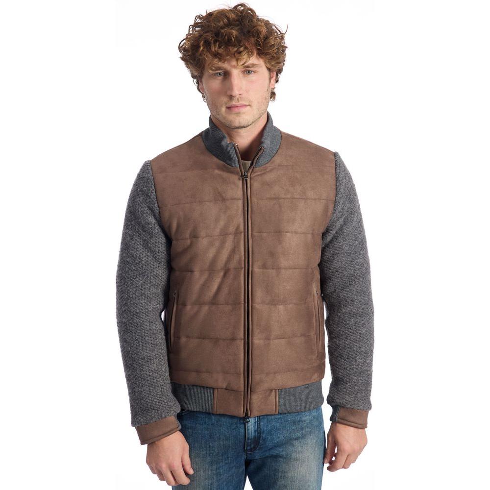 Roberto Pepe Luxury Brown Wool Men Jacket RO-24687-IT48 | M
