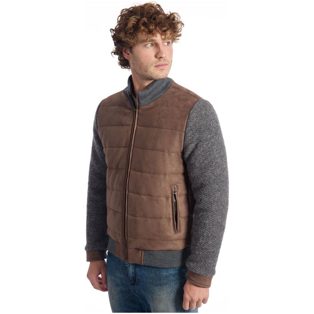 Roberto Pepe Luxury Brown Wool Men Jacket RO-24687-IT48 | M