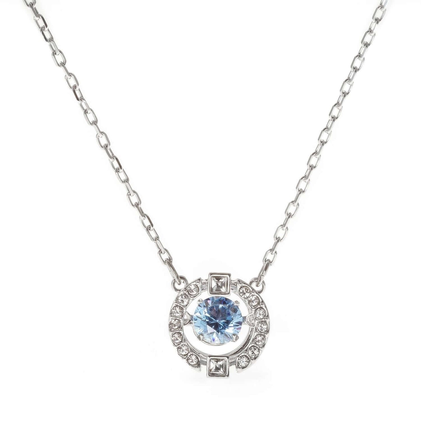SWAROVSKI Mod. 5279425 silver necklace for ladies featuring a quartz analog design with a 38mm case, in an official box.