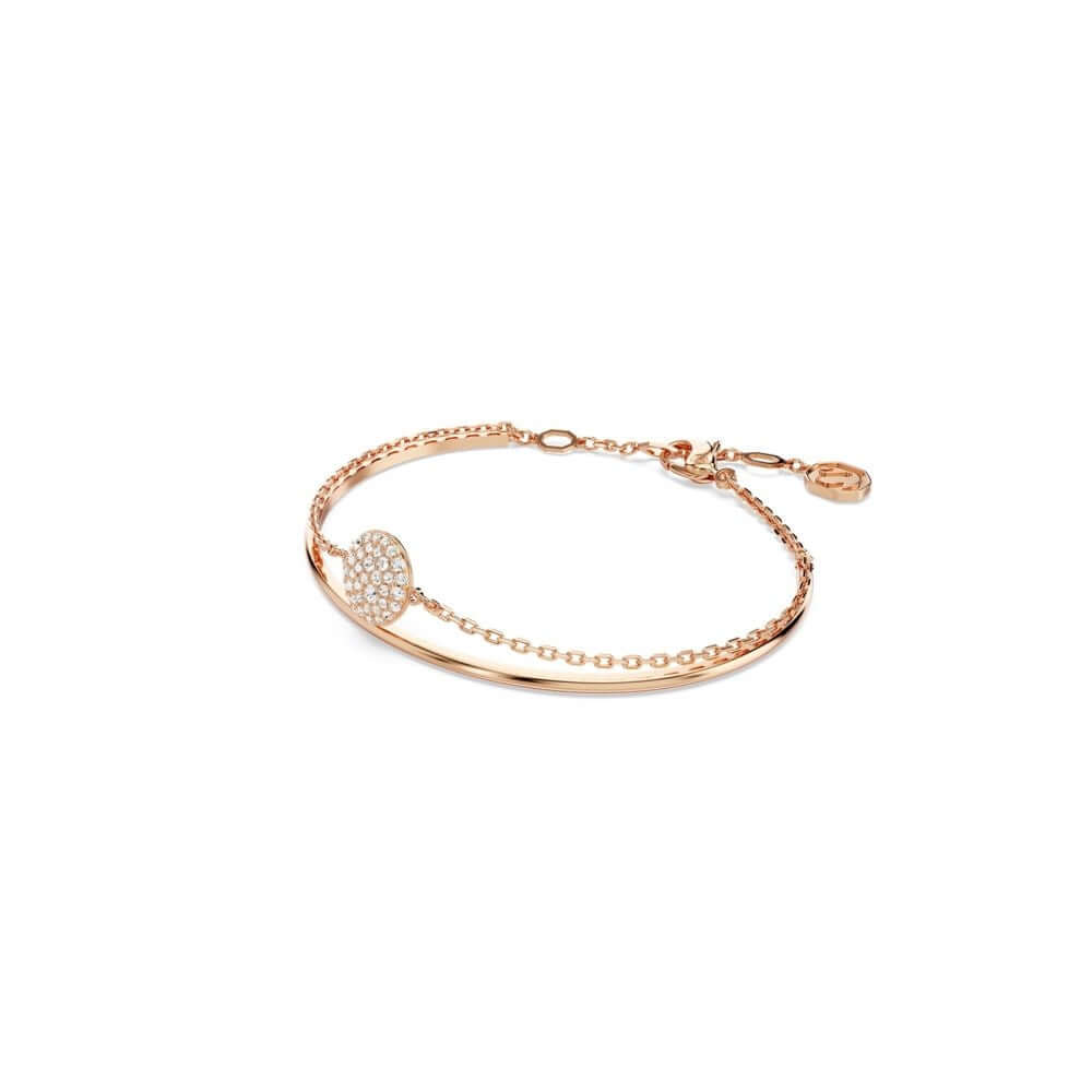 SWAROVSKI Mod. 5683452 bangle bracelet from the Meteora/Sublima collection, featuring an elegant open design with a delicate chain accent.