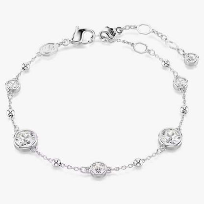 SWAROVSKI Mod. 5696079 Imber Bracelet, round cut gemstones, rhodium plated chain, elegant jewelry design