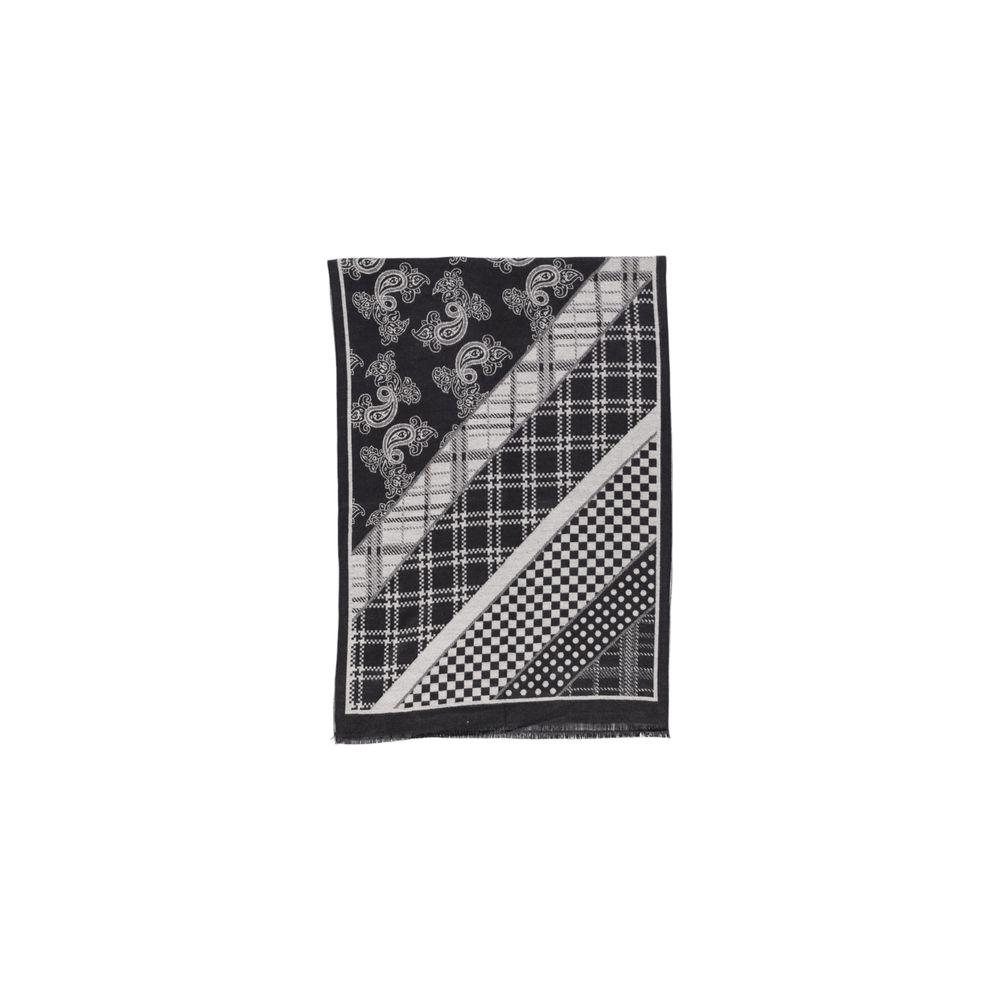 Sandro Ferrone Black Viscose Scarf SA-15619500009-ONE SIZE
