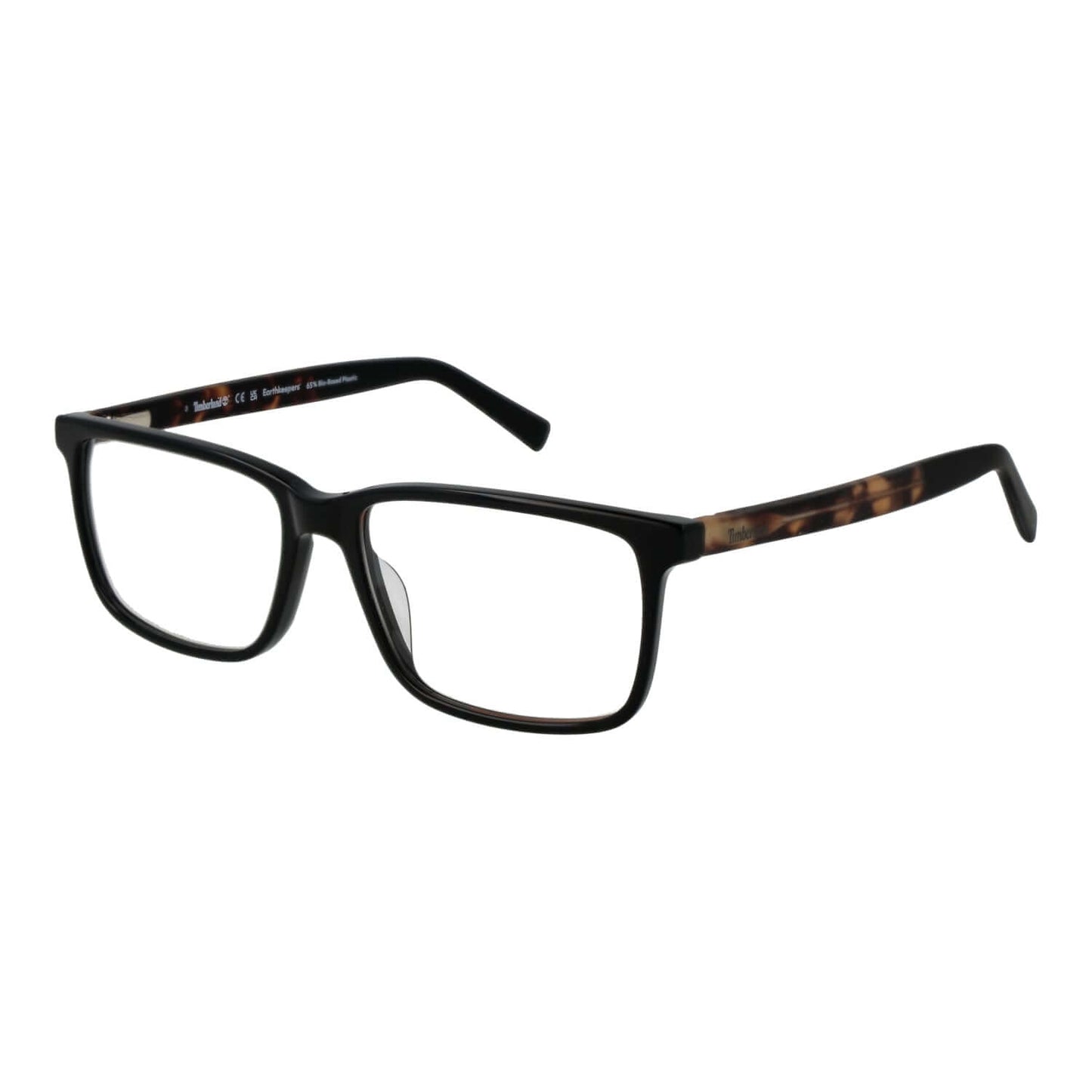 TIMBERLAND MOD. TB1823-H 56001 gent glasses in black frame featuring rectangular lenses and tortoise-shell temple accents.