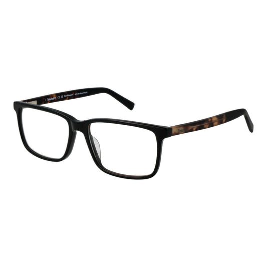TIMBERLAND MOD. TB1823-H 56001 gent glasses in black frame featuring rectangular lenses and tortoise-shell temple accents.