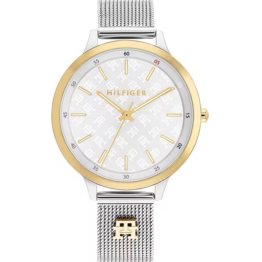 TOMMY HILFIGER Mod. 1782586 quartz analog watch with 36mm case, mineral dial, and water resistance, in official packaging for ladies.