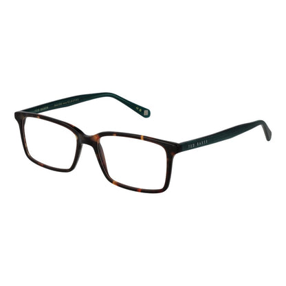 Ted Baker Brown Plastic Glasses (Frames), full-rim rectangle style with branded case, men's eyewear.