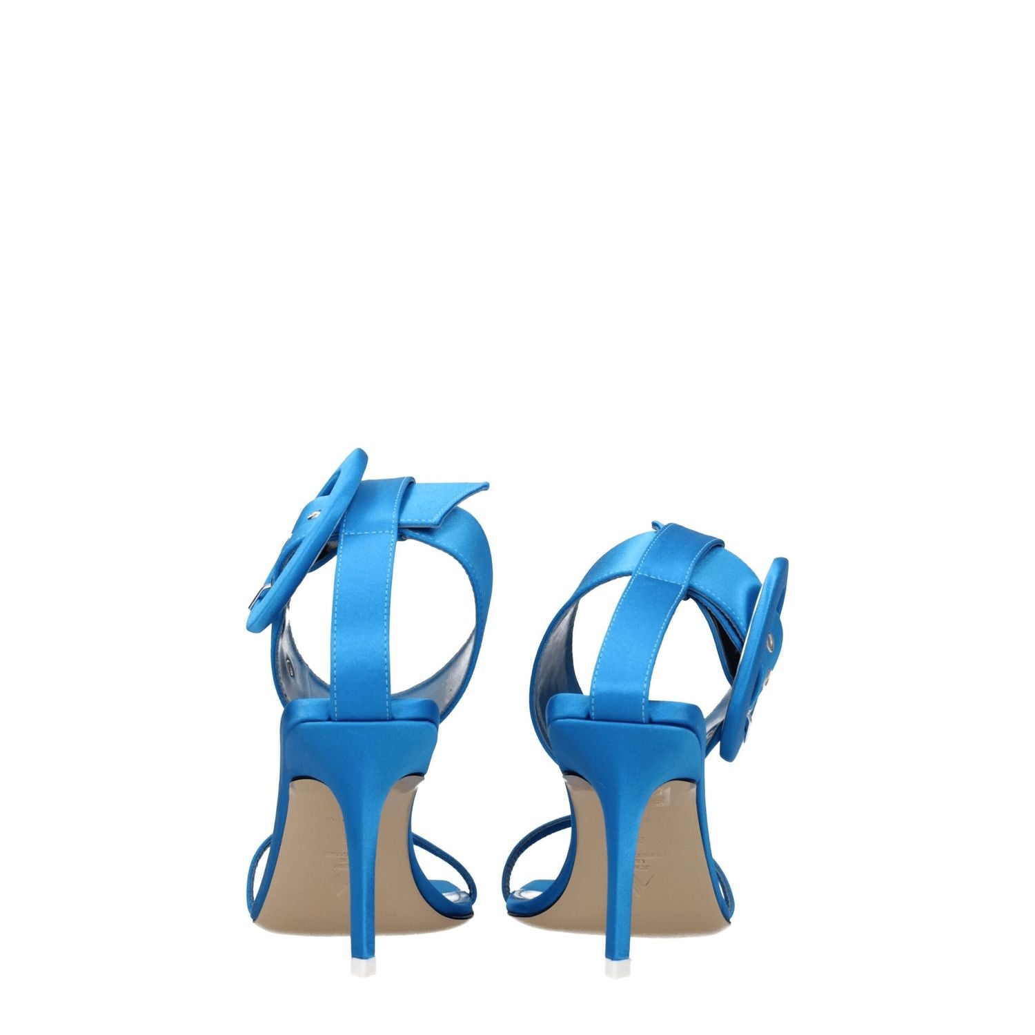 The Attico Light Blue Satin Stiletto Heel Sandals