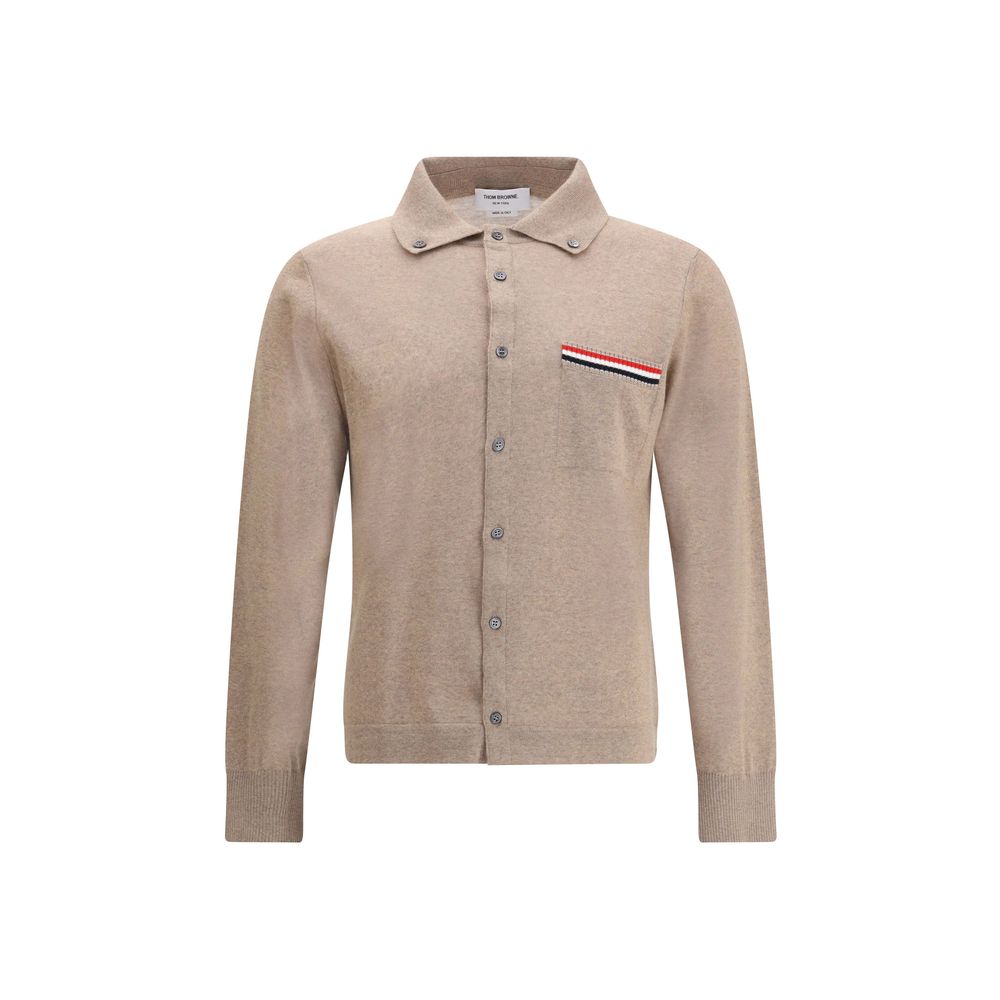 Thom Browne Beige Fleece Wool Cardigan