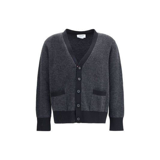 Thom Browne Black Fleece Wool Cardigan