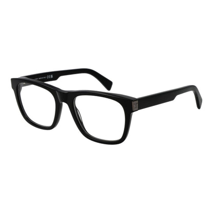 Tod's Black Acetate Glasses (Frames) for men, full-rim rectangle style with demo lenses, 53-19-145 size, includes branded case.