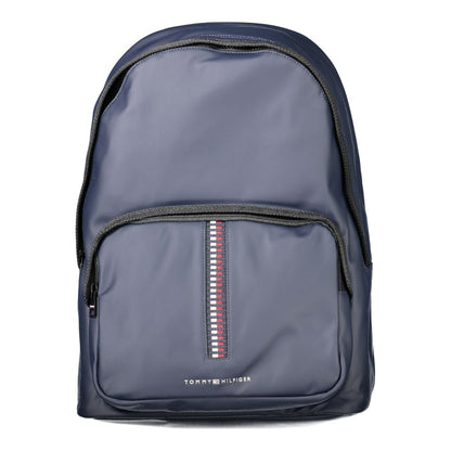 Tommy Hilfiger Blue Polyethylene Backpack with contrasting details, external and internal pockets, and laptop compartment