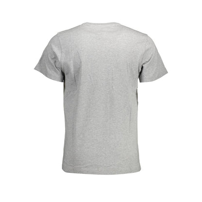Gray cotton short-sleeve T-shirt, back view, simple design, casual wear
