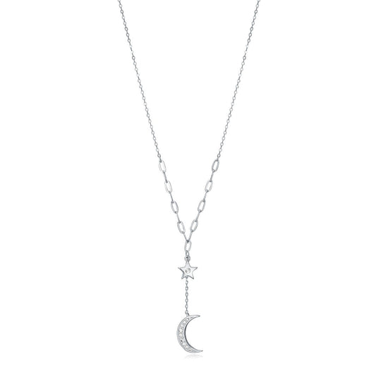VICEROY JEWELS Mod. 13036C000-30 silver necklace with star and crescent moon design, 925° silver, quartz analog, in official packaging.