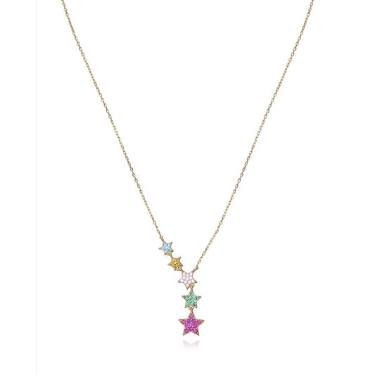 VICEROY JEWELS Mod. 13070C100-39 silver necklace with colorful star pendants, perfect for ladies. Quartz movement, 10 ATM water resistant.