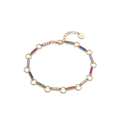 VICEROY JEWELS Mod. 13073P100-39 bracelet featuring colorful gemstones and gold links, designed for women. Luxury chronograph wrist accessory.