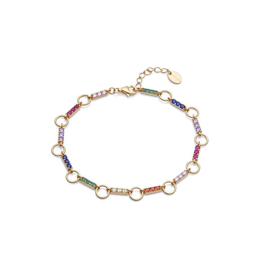 VICEROY JEWELS Mod. 13073P100-39 bracelet featuring colorful gemstones and gold links, designed for women. Luxury chronograph wrist accessory.