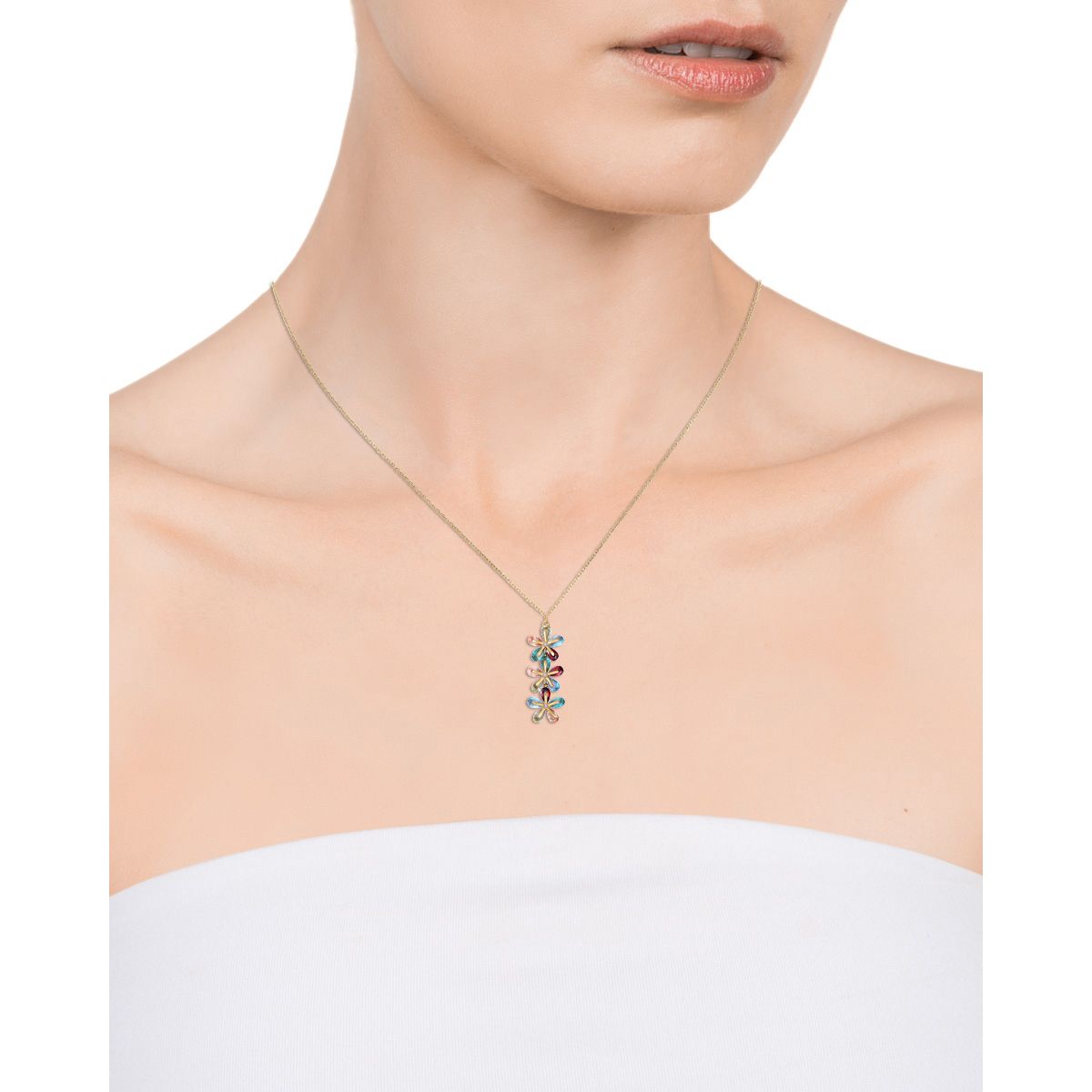 VICEROY JEWELS Mod. 13083C100-39 necklace on model, featuring a Silver 925° chain with elegant design, ideal for ladies.