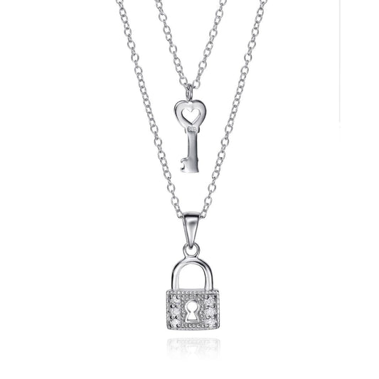 VICEROY JEWELS Mod. 5091C000-30 silver lady's necklace with key and lock charm, quartz analog, 3 ATM water resistance, in official box