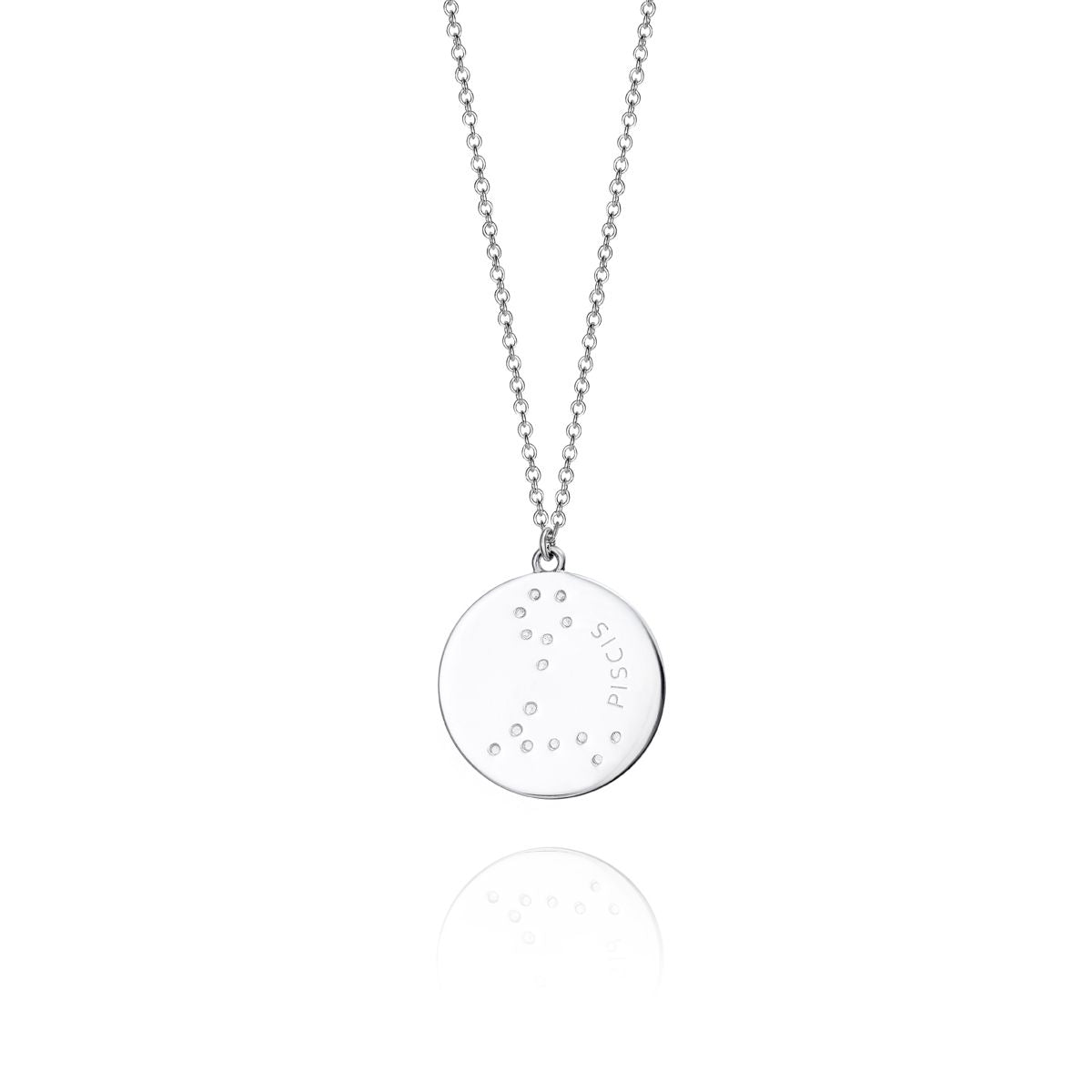 VICEROY JEWELS Mod. 61014C000-38P silver necklace with Pisces constellation on a round pendant, 925 silver material, quartz analog.