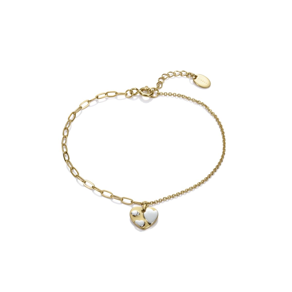 Gold bracelet with heart charm, similar style to VICEROY JEWELS Mod. 61063P100-36 for ladies, elegant design.