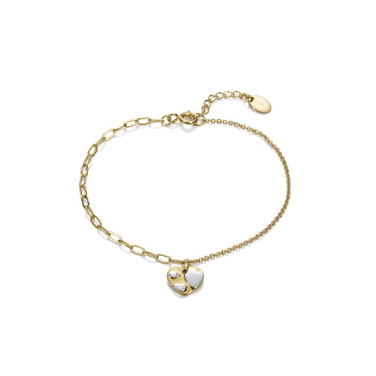VICEROY JEWELS Mod. 61063P100-36 lady's bracelet, gold chain, heart charm, silver 925°, quartz analog, packaged in official box