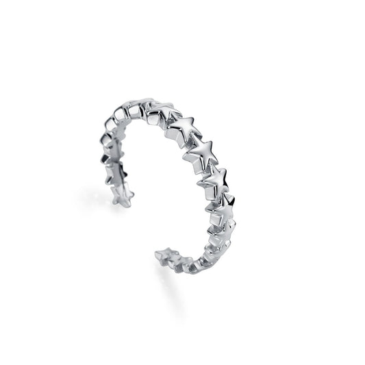 VICEROY JEWELS Mod. 61075A013-00 silver ladies ring with star design, quartz analog, 3 ATM water resistant, in official box.