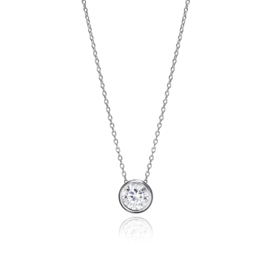 Alt Tag: VICEROY JEWELS Mod. 71039C000-38 women's silver necklace with a pendant, 20mm case, quartz movement, and calendar features.