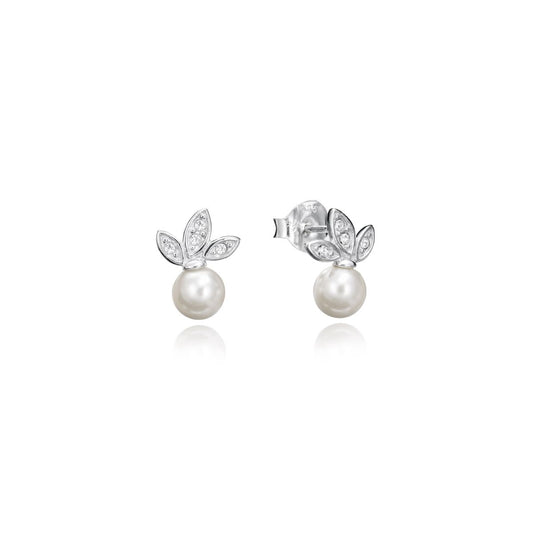 VICEROY JEWELS Mod. 71045E000-68 silver earrings for ladies with pearls and leaf design, quartz movement, and calendar in official box.