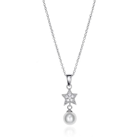 VICEROY JEWELS Mod. 71046C000-68 silver necklace with star and pearl pendant, quartz movement, 3 ATM water resistance, official packaging.