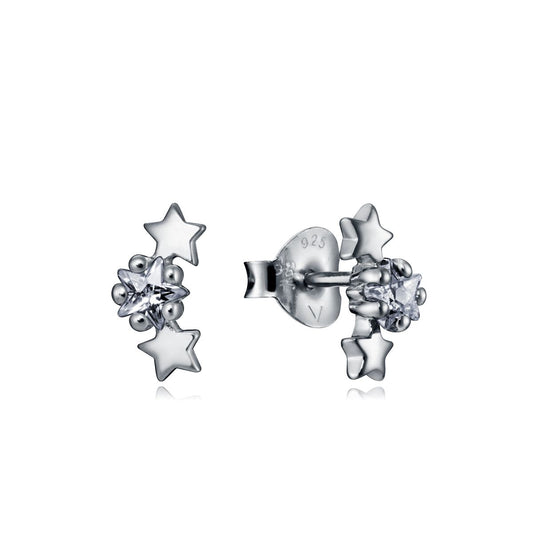 VICEROY JEWELS Mod. 7116E000-38 lady's silver earrings with star design, quartz movement, in official box, water resistant with chronograph features.