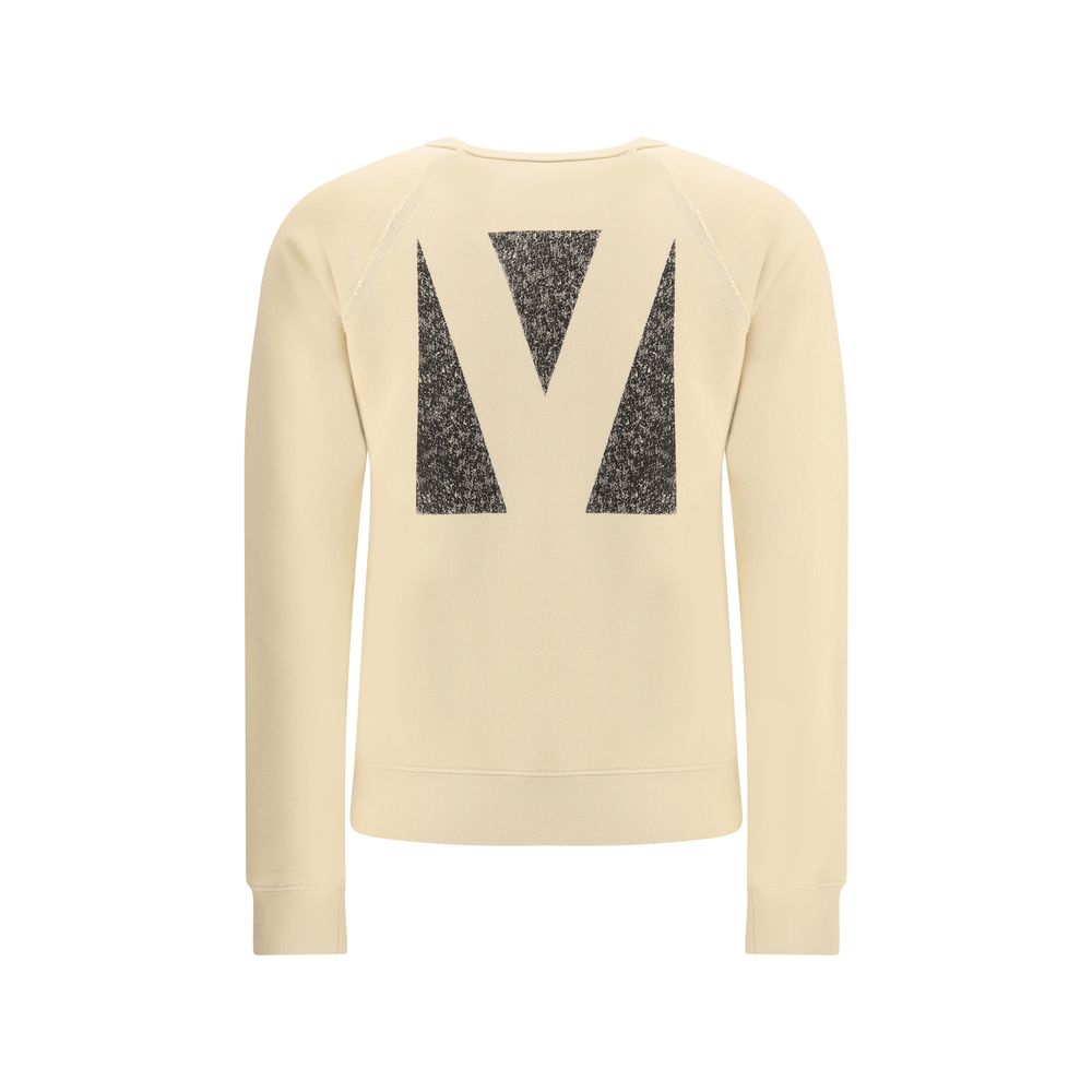 Back view of Valentino Beige Cotton Sweatshirt with graphic print and ribbed cuffs