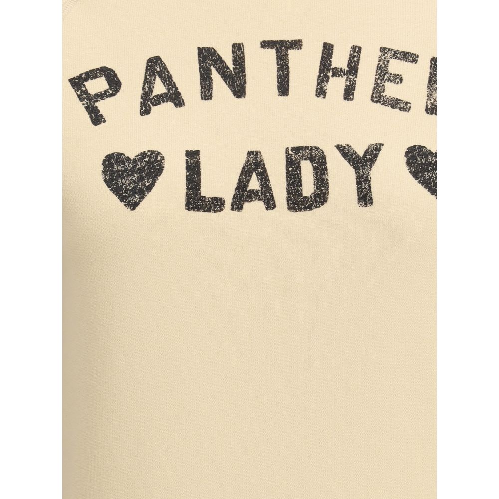 Valentino Beige Cotton Sweatshirt with "Panther Lady" graphic print, showcasing casual yet sophisticated design for AW25 season.
