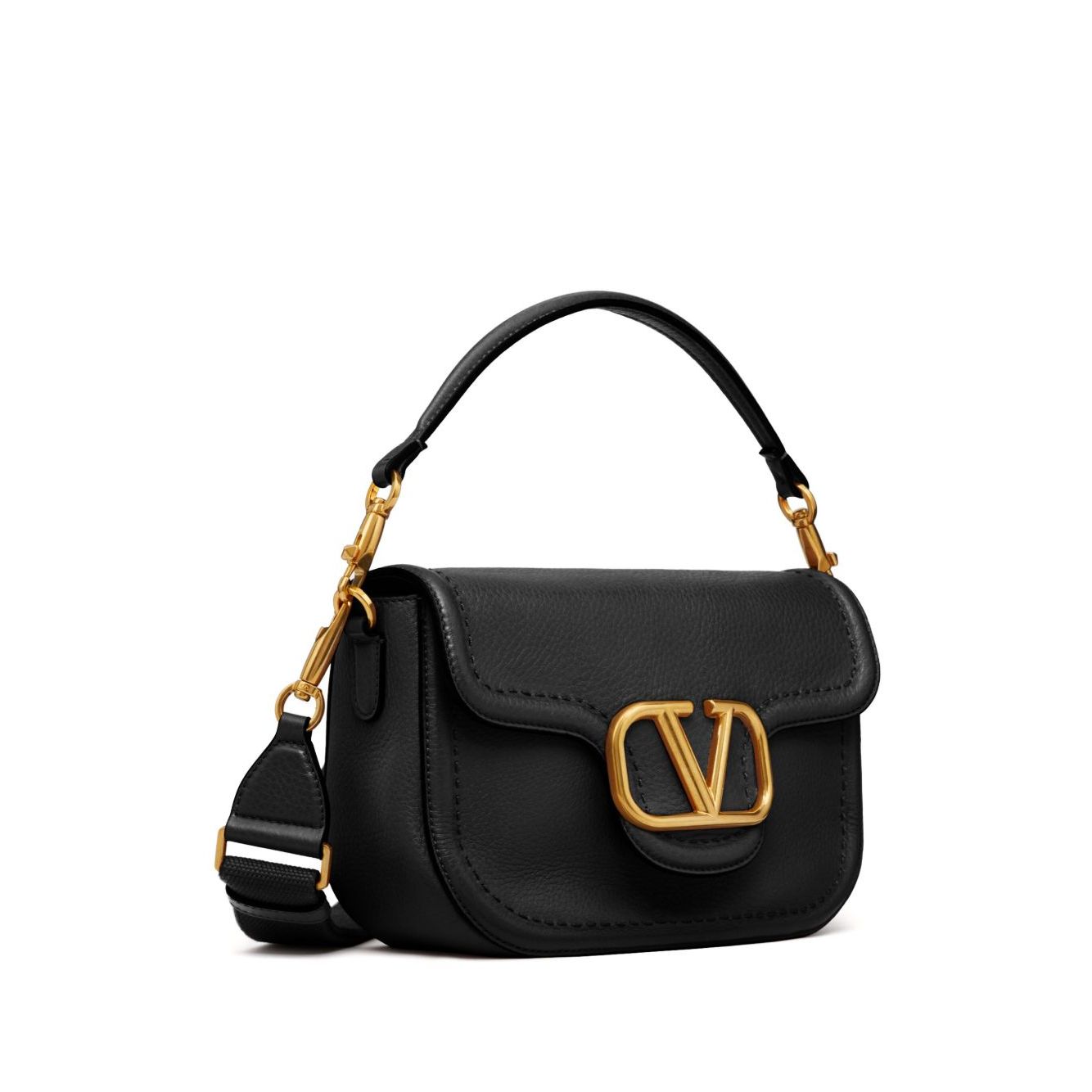 Valentino Garavani Alltime Grainy Calfskin Shoulder Bag