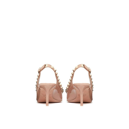 Valentino Garavani Beige Calfskin Mid Heel Pumps