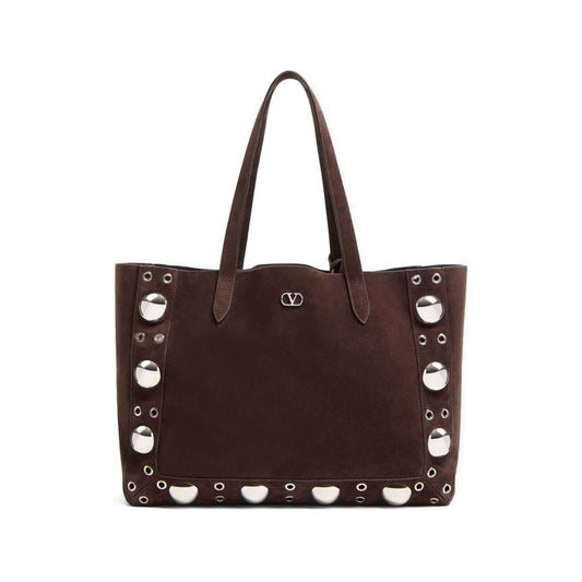 Valentino Garavani Medium Nellcôte Suede Shopping Bag