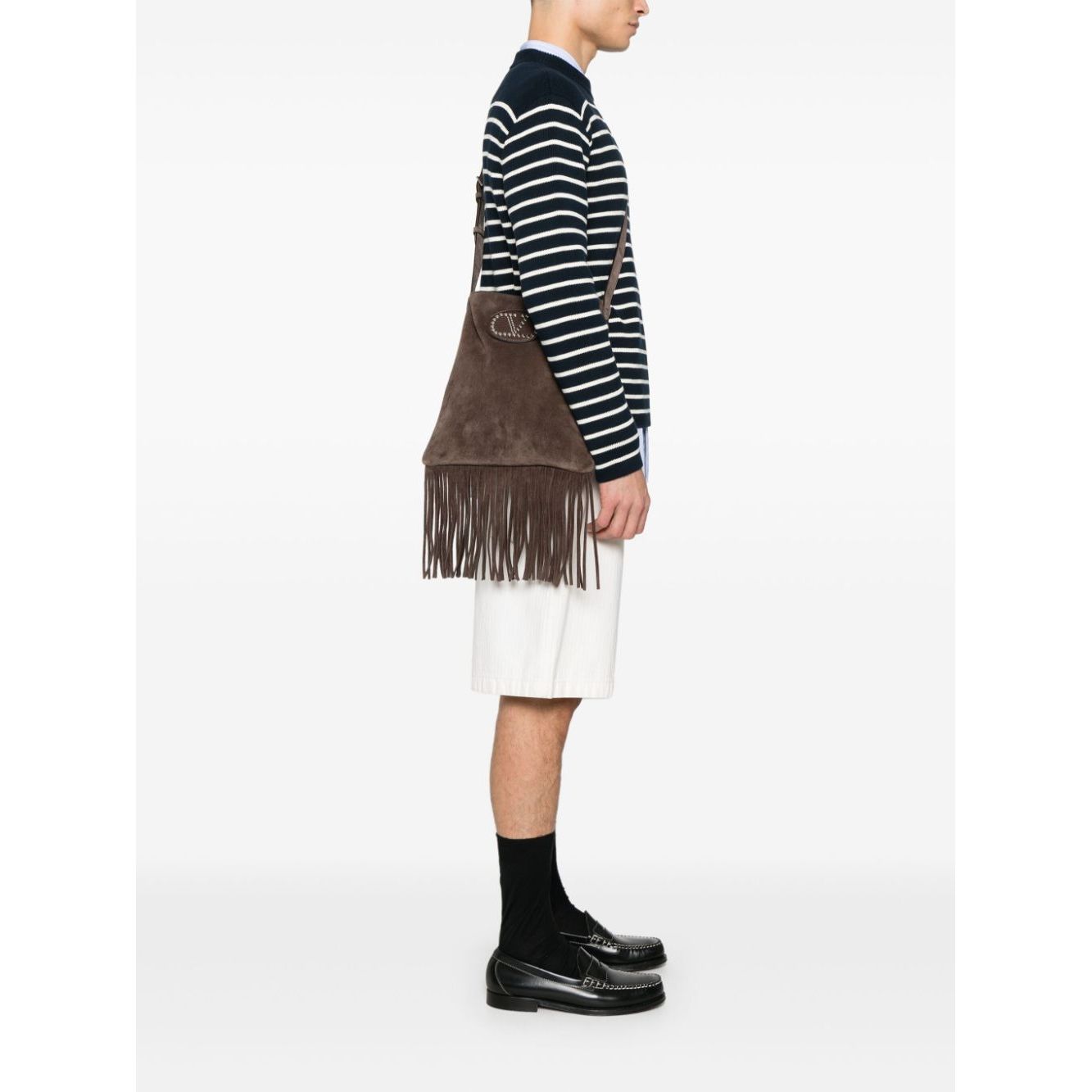 Valentino Garavani Nellcote suede leather shoudler bag