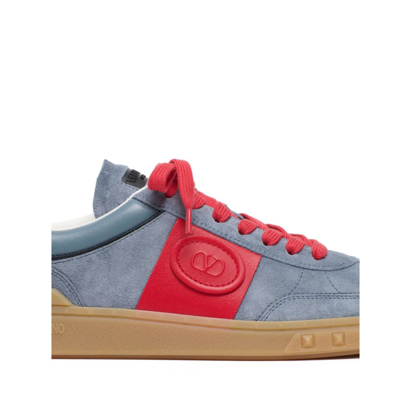 Valentino Garavani Upvillage Low Top Sneaker In Split Leather And Calfskin Nappa Leather