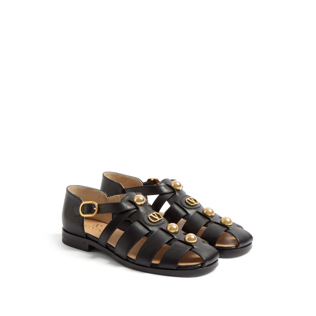 Valentino Garavani Vlogo Signature Fisherman Sandal In 20mm Calfskin