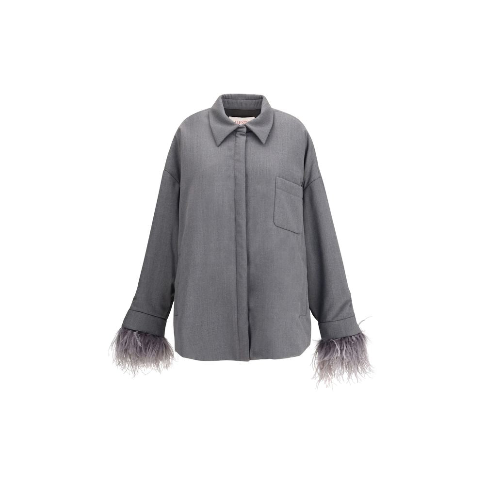 Valentino Gray Fleece Wool Clothing