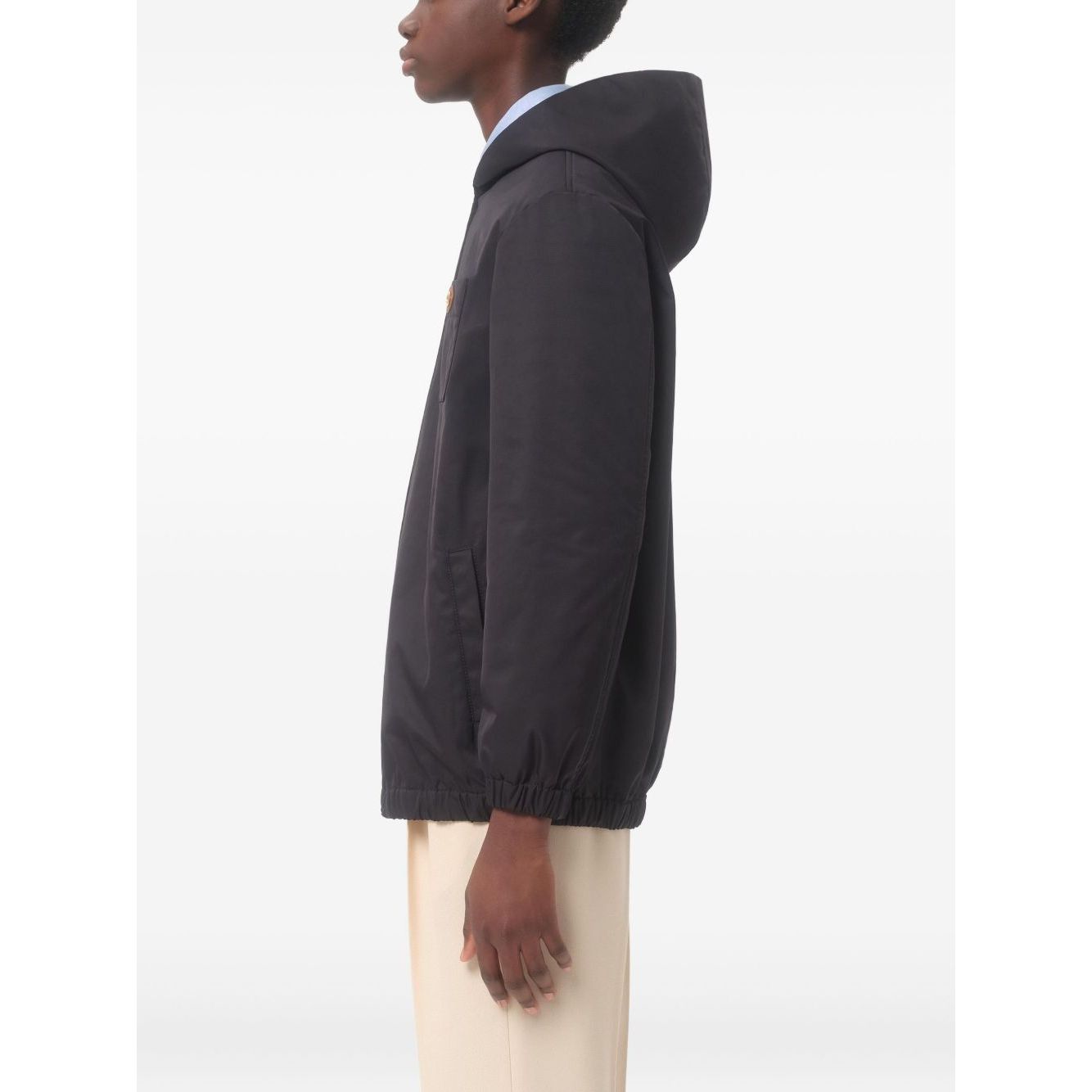 Valentino Nylon Hooded Jacket with VLogo Patch