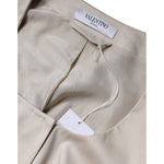 Valentino Beige Cotton Long Sleeves Round Neck Blazer Jacket JKT3272-40